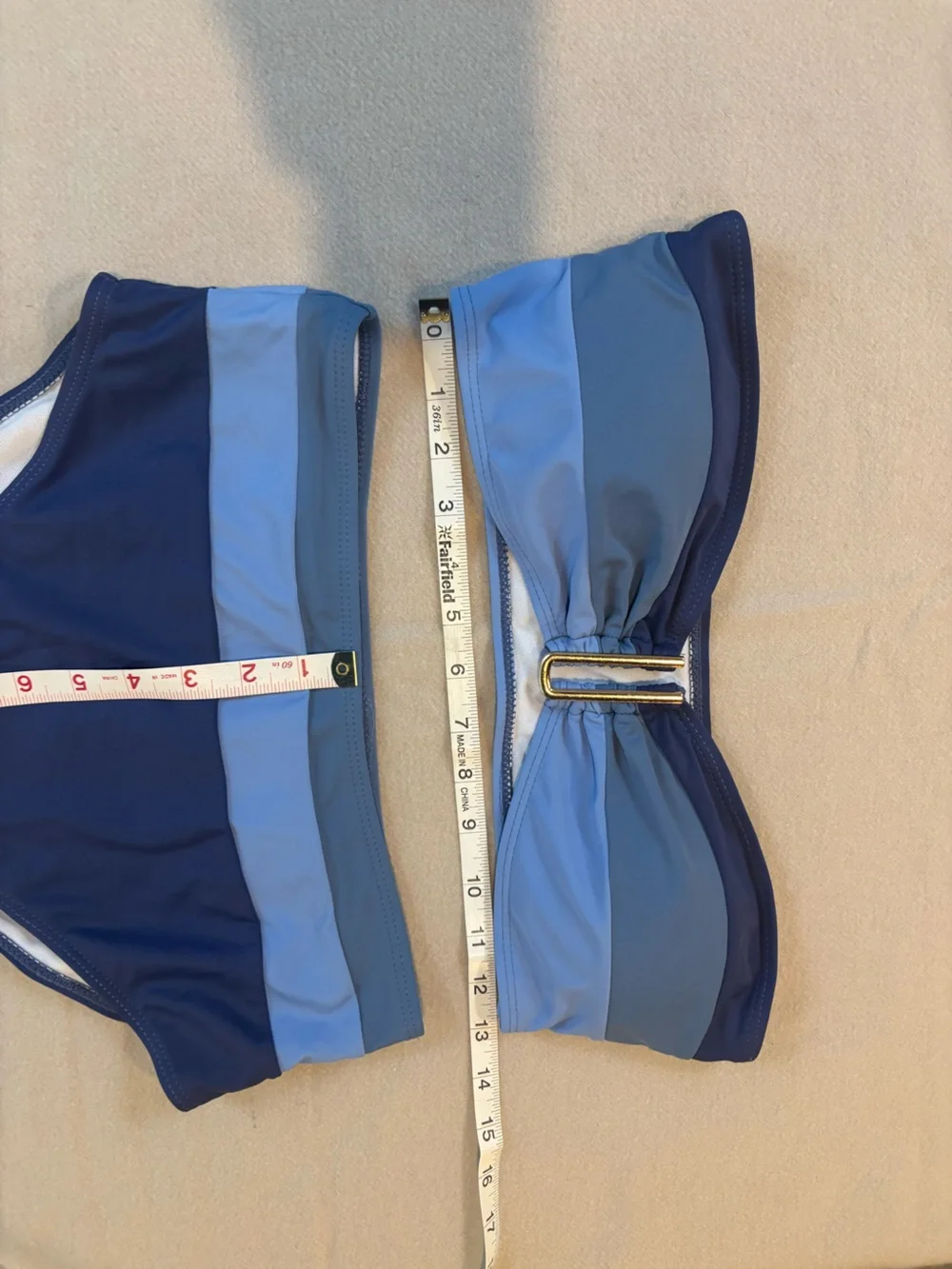 SHEIN Swim Women’s Two-Tone Blue Bandeau Bikini Set Size L